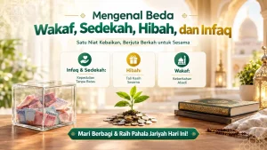 beda wakaf sedekah hibah infaq